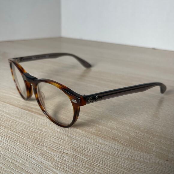Ray-Ban RB5283 5607 Eyeglasses Brown Gray Round Frames Keyhole 49-21-145 - Picture 3 of 8